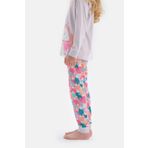 Lila Bisiklet Yaka Unıcorn Baskılı Pijama Takım