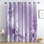 Lila Çiçekler Tasarım Çocuk Perdeleri 2 Panel 233 x 228 cm Kuşgözü Termal ve Oda Karartma Pencere Perdeleri Yatak Odası ve Oturma Odası Kreş Dekorasyonu için Pembe Çiçek Baskılı Yalıtımlı Örtü