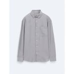 Lila Düz Oversize Fit Dokuma Casual Gömlek - 42