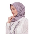 Lila El Yazısı Desen Twill İpek Eşarp
