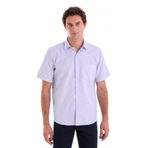 Lila K. Comfort Fit Kareli Pamuklu Slim Yaka Kısa Kol Klasik Gömlek