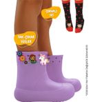 Lila Kız Çocuk Yağmur Botu & Çorap Set