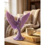 Lila Melek Biblo 3D Dekoratif Angel Figür Ev Aksesuarı
