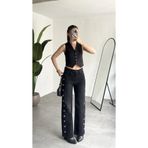 Lila Moda Kadın Black Halka Detaylı Jean