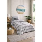 Lila Moon Gri Renkli Tek Kişilik Desenli Kapitone Pike Yatak Örtüsü Takımı (Pike+Yastık Kılıfı) - 160 X 230