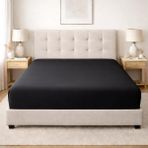 Lila Moon Siyah Renkli Pamuklu Penye Kumaştan Tek/çift Kişilik Fitted Çarşaf - 90 X 200