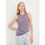 Lila Regular Fit Pamuklu Bluz