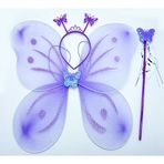 Lila Renk Kelebek Kanadı Tacı ve Sopası 50x37 cm MKTB-SMR-B085