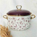 Lila Vintage 24 cm 5 Litre Emaye Süt Yoğurt Güveç Tencere Si