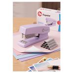 Lila Zımba Makinesi 24/6 1 Adet Fixpoint P-4529 Pastel Renkler Büyük Zımba Makinası Ve Teli 15 20 Sayfa Ofis Büro