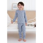Lilabio %100 Pamuk Desenli Erkek Çocuk Pijama Takımı - Mavi - 5 Yaş