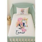 Lilabio %100 Pamuk İsme Özel İsimli 100x150 cm Pike Seti Unicorna Sarılan Minnie