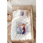 Lilabio %100 Pamuk Isme Özel Isimli Montessori Yatak Nevresim Takımı (100X200 CM) Anna & Elsa