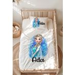 Lilabio %100 Pamuk Isme Özel Isimli Montessori Yatak Nevresim Takımı (100X200 CM) Elsa