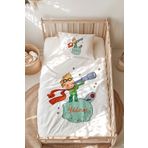 Lilabio %100 Pamuk Isme Özel Isimli Montessori Yatak Nevresim Takımı (100X200 CM) Küçük Prens