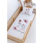 Lilabio %100 Pamuk Isme Özel Montessori Yatak Pike Seti 100X200 Balerin Kuğu - Beyaz