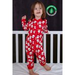 Lilabio %100 Pamuk Yılbaşı Temalı Noel Baba Desenli Kırmızı Tulum