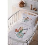 Lilabio (1150)%100 Pamuk Saten Anne Yanı Beşik Nevresim Takımı Beyaz 60 x 100