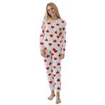 Lilabio (855)%100 Pamuk Kalpli Kadın Pijama Takımı Kırmızı S