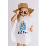 Lilabio İsme Özel %100 Pamuk Müslin Kapüşonlu Kız Çocuk Panço Bornoz Elsa