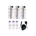 Lilafix 3 Adet 4/6 Kestane Kızıl Krem Tüp Boya 60 Ml + 3 Adet Liviton Oksidan 60 Ml + Boyama Seti
