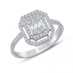 Lilarote 0.40 Ct Çift Sıra Baget Kare Tektaş Yüzük