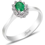 Lilarote Pırlanta 0.15 Ct Pırlantalı Zümrüt Yüzük