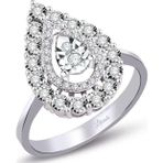 Lilarote Pırlanta 0.37 ct Modern Tasarım Damla Pırlanta Yüzük