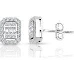 Lilarote Pırlanta 0.55 ct Baget Pırlanta Kare Tektaş Küpe
