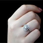 Lilarote Pırlanta 0.60 ct Modern Tasarım Çift Kollu Baget Yüzük