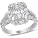 Lilarote Pırlanta 0.70 ct Baget Pırlanta Modern Tasarım Yüzük