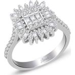 Lilarote Pırlanta 0.70 ct Modern Tasarım Baget Kare Tektaş Yüzük