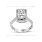 Lilarote Pırlanta 0.80 ct Modern Tasarım Baget Kare Tektaş Yüzük