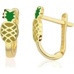 Lilarote Pırlanta Ananas Figürlü Çocuk Altın J Küpe