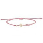 Lilarote Pirlanta Pembe Renkli Kalpli Makrome Bileklik