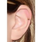 Lilarote Pırlanta Tragus Kalpli Altın Kıkırdak Küpe