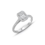 Lilarote TRDPYZK000098 Pırlanta Modern Tasarım 0.32 Ct Baget Kare Tektaş Yüzük