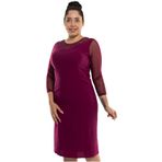 LİLAS 9159 BB Yakası-Kolları Taş İşleme Kısa Elbise