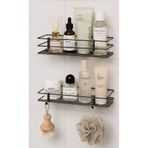 Lilasso Home Yapışkanlı 2 li set Banyo Rafı Duş Şampuanlık Duvar Düzenleyici Organizer