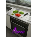 Lilasso Paslanmaz Çelik Tek Bükümlü Metal Tezgah Koruyucu Kesme Tahtası 30x40 cm