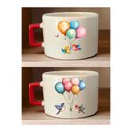 lili hediyelik Balon ve Kuş Baskılı Kahve Fincanı - Annelere Hediye, LH978264982343223432