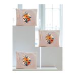 lili hediyelik Çiçek Buketi Baskılı 3'lü Makyaj Çantası 20x25 Cm - Kadın Doğum Günü Hediyesi, LH93824723452351321