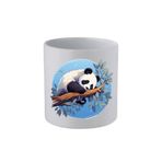 lili hediyelik Dalda Panda Baskılı Kulpsuz Kupa Bardak - Hediye Kahve Kupası, Su Bardağı Beyaz, LH7896234879263542