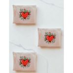 lili hediyelik Kalp Ve Çiçek Baskılı 3'lü Makyaj Çantası 20x25 Cm - Kadın Doğum Günü Hediyesi Kadın Hediye Ürün