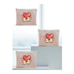 lili hediyelik Kalp Ve Civciv Baskılı 3'lü Makyaj Çantası 20x25 Cm - Kadın Doğum Günü Hediyesi Kadın Hediye Ürün