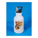lili hediyelik Kaplanlı Baskılı Matara Suluk 600 ml - Kız Çocuk Suluk Beyaz, LH329764293852352342