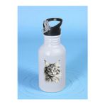 lili hediyelik Karakalem Kedi Matara Suluk 600 ml - Çocuk Suluk Matara, Çocuk Su Matarası