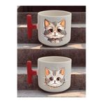 lili hediyelik Kedi 2'li Latte Bardağı - Doğum Günü Hediyesi, Sevgiliye Hediye, Anneye Hediye, Babaya Hediye, LH8726482964232342342