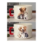 lili hediyelik Kedi Köpekli 2'li Kahve Fincanı - Eşe Doğum Günü Hediyesi, LH873264283964324234