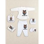Lili Hediyelik Kurt Bebek Hastane Çıkışı Unisex Kız ve Erkek Bebek Kıyafetleri 0-12 Ay Modern Tema - 00-Beyaz - 0 - 12 Ay